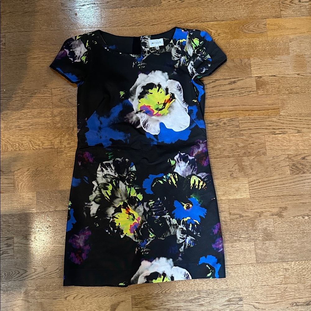 Milly Multicolor Abstract Print Dress